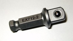 7/16 Hex to 1/2 Square Socket Adapter Drive Converter Spring Ball Retainer 2″