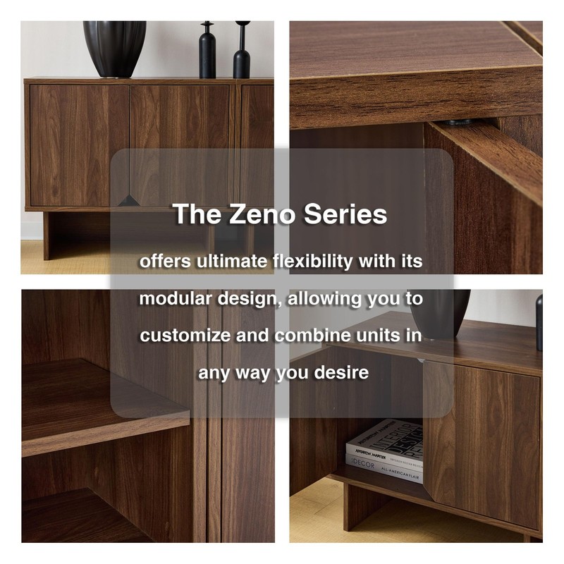 Modular Buffet Cabinet with Storage, Sideboard Credenza with Adjustable Shelv... gallery