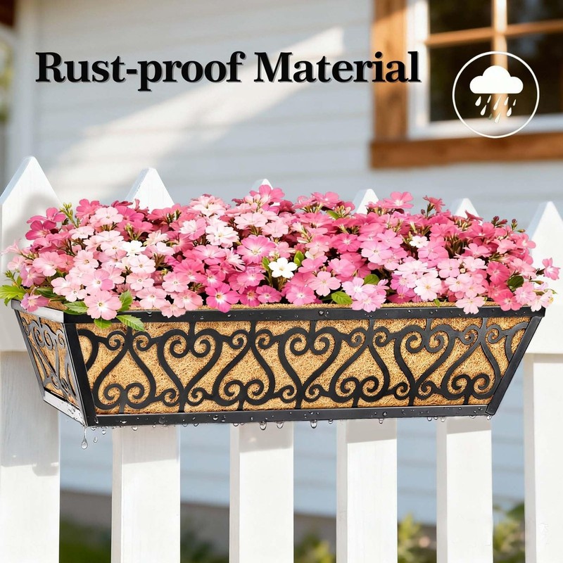 2 Pack 24 Inch Deck Railing Planter Box - Window Boxes Planters with Adjustab... gallery