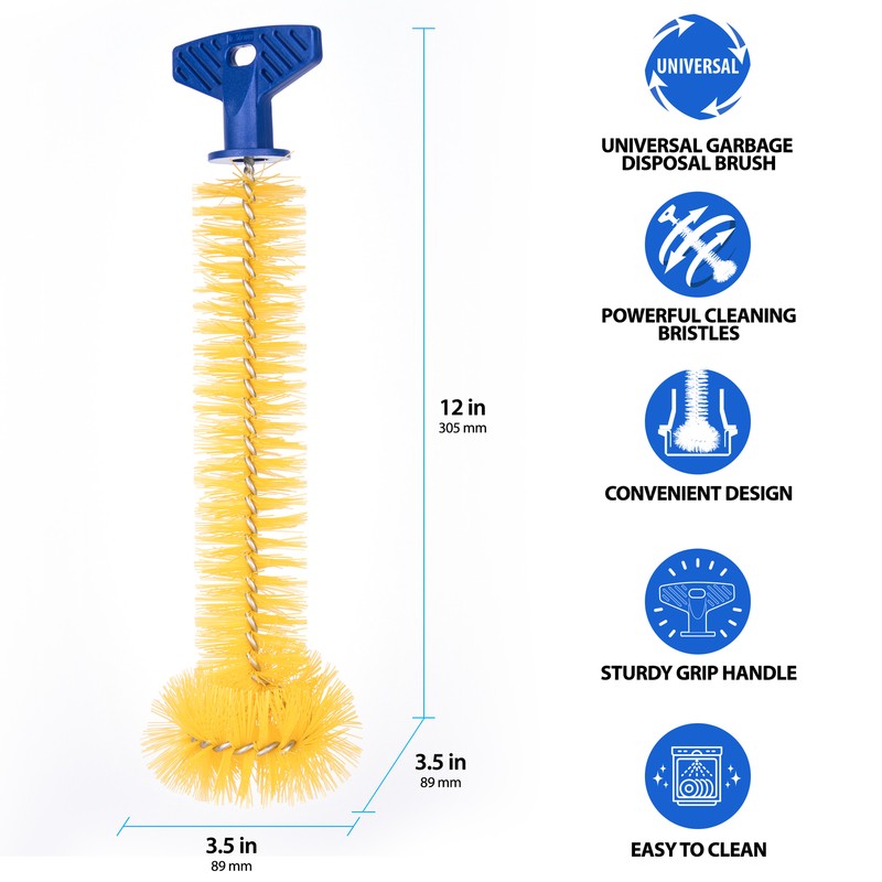 Mr. Scrappy Kitchen Garbage Disposal Cleaning Brush, Sturdy Grip Handle, 11 inch gallery