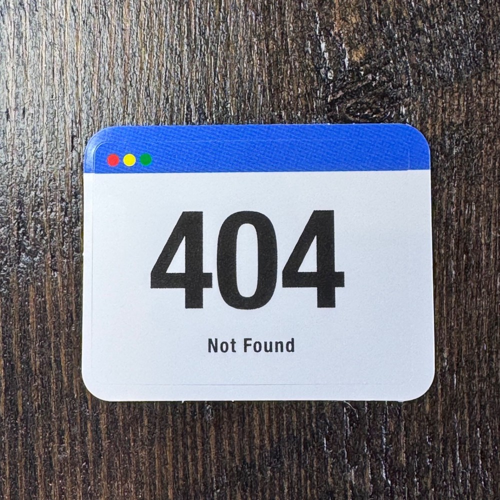 404 Not Found - Sticker - Computer Error - Water Bottle - Cell - Phone Locker