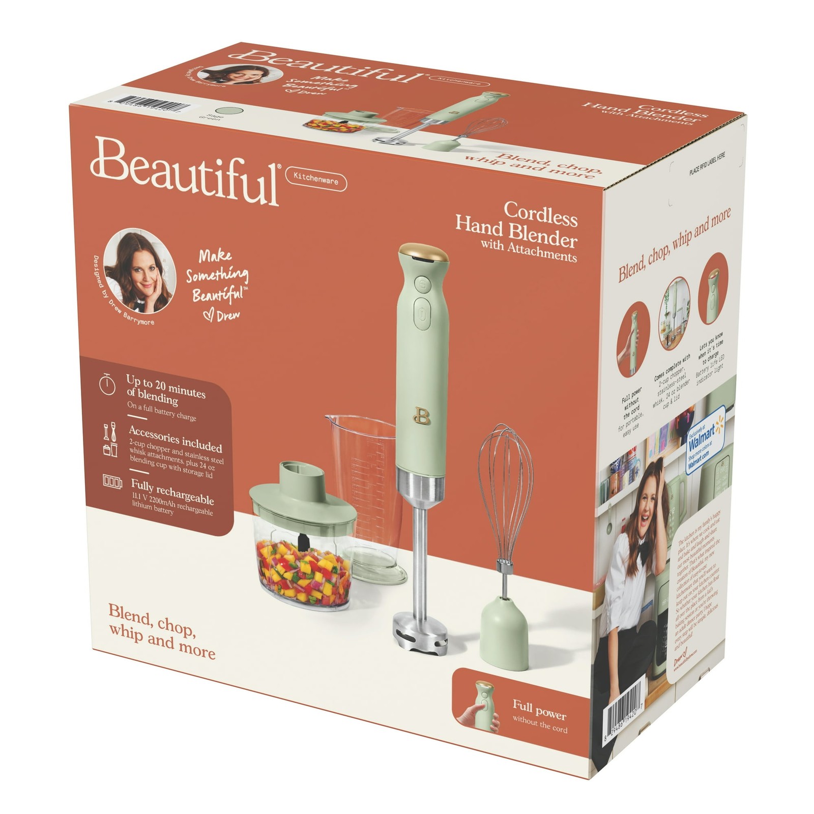 Beautiful 19420 Cordless Immersion Blender with Chopper, Whisk & Measuring Cup, gallery