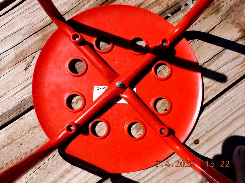 New IKEA Marius 4 Stackable Multi-Purpose Red Stools 17 1/2" Tall w/12" Seat GAR gallery