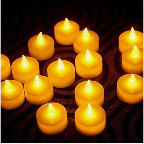 24-Pack Flamele LED Tea Light Candles in Warm Yellow Flickering Battery Operated gallery