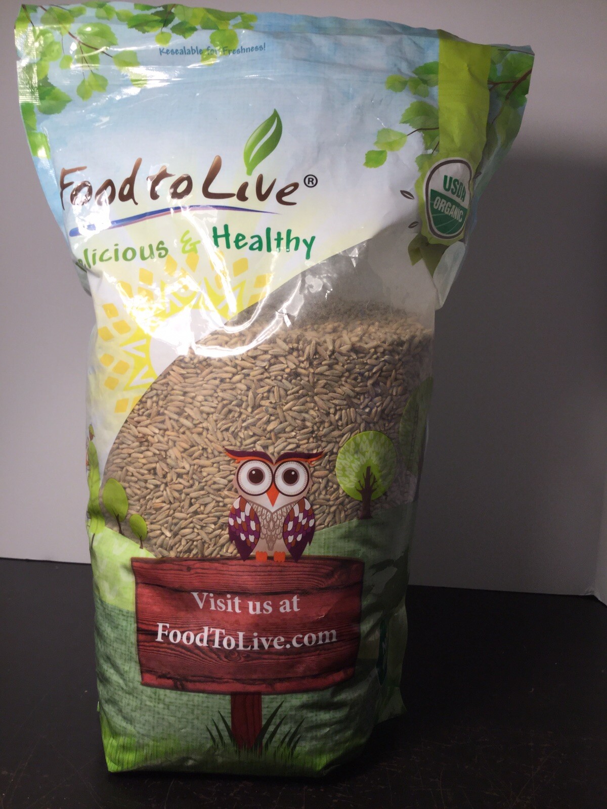 Organic Rye Berries 5 LB Pound Bag USDA & Organic Certified Food To Live Brand gallery