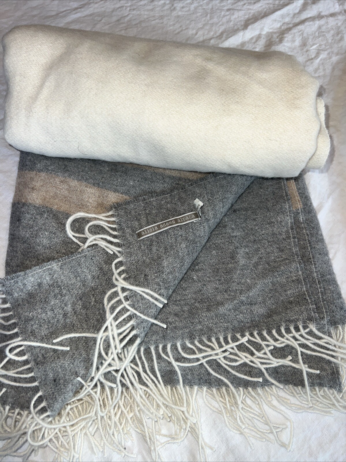 Alicia Adams 51" x 71" Alpaca Wool Blend CANYON Throw Blanket $495 Luxury gallery