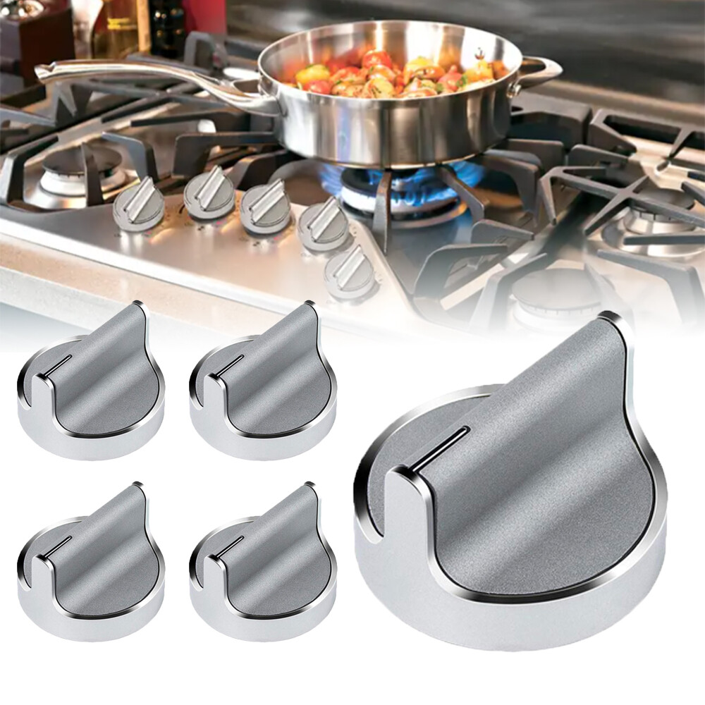 5X For Whirlpool Range W10594481 & W10818230 Compatible Silver Burner Knob US gallery