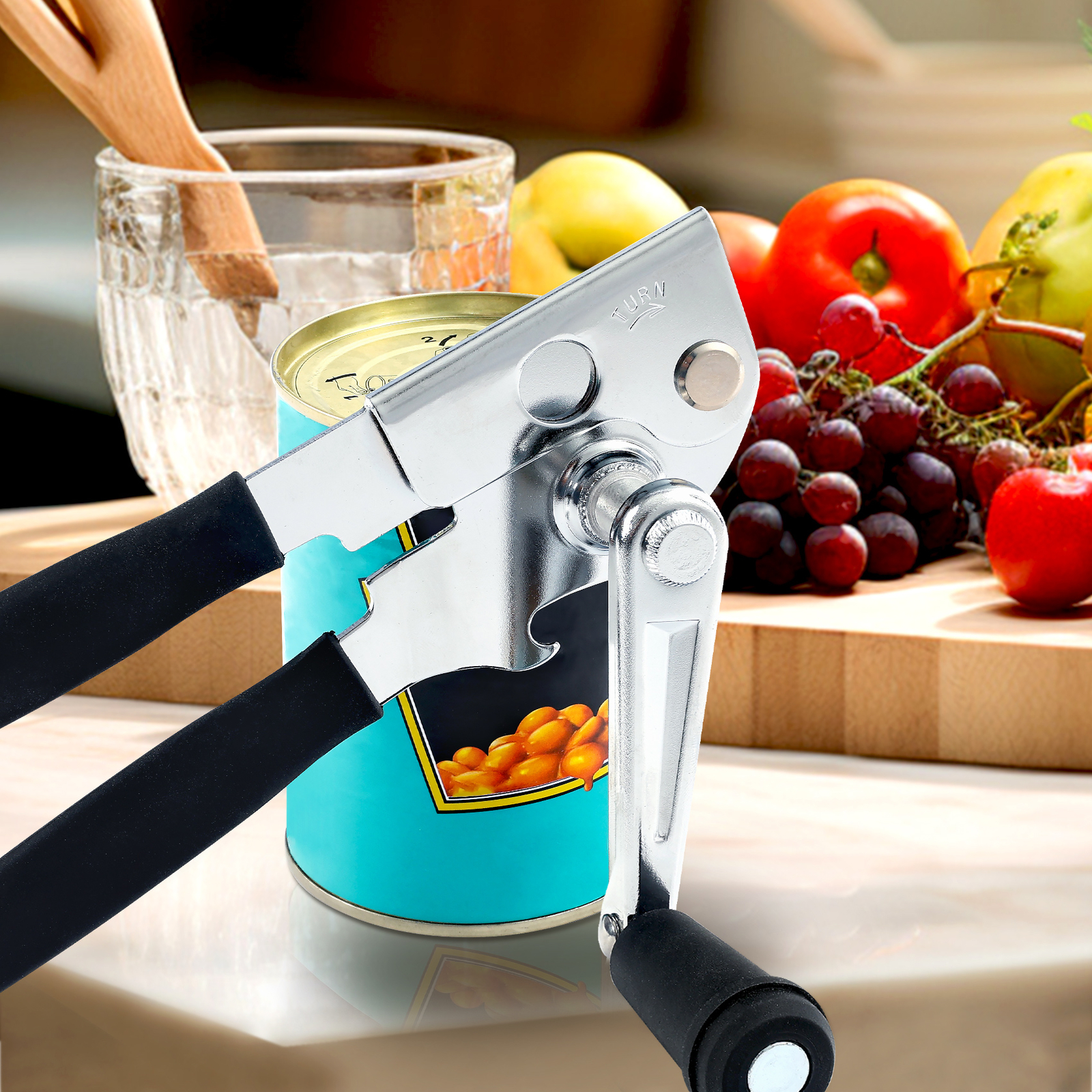 Commercial Can Opener Stainless Easy Crank w/ Magnet Heavy Duty Ergonomic Design gallery
