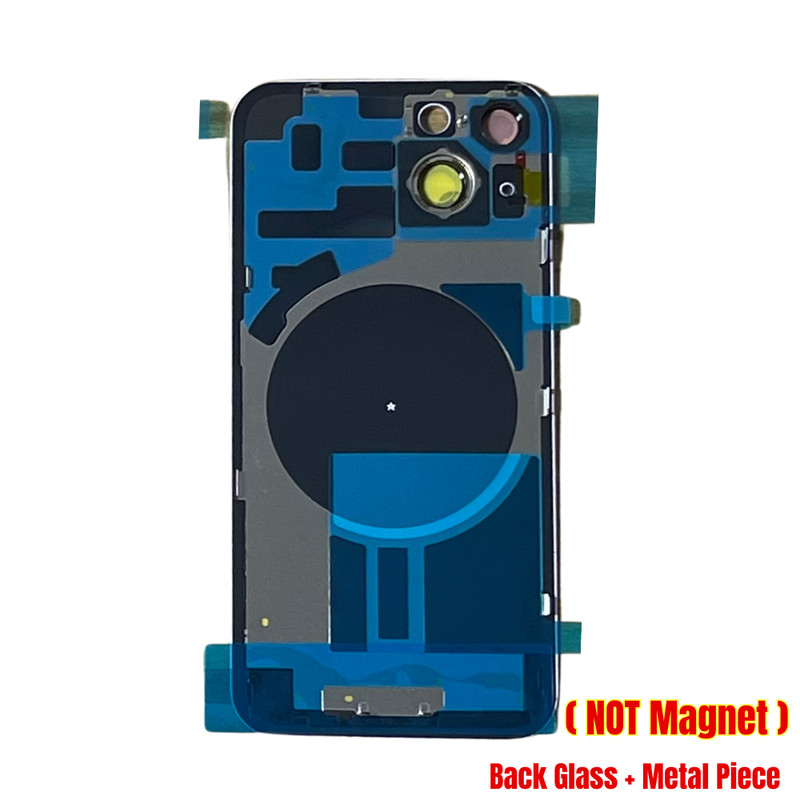 For iPhone 16 15 17 14 Back Glass Replacement Rear Cover With Metal+ Magnet Lot