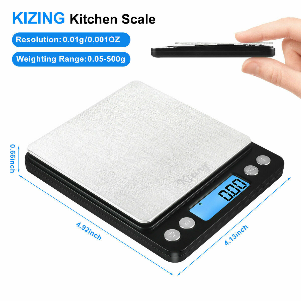 Portable 0.01g - 500g Black Digital Scale Jewelry Pocket Balance Weight Gram LCD gallery