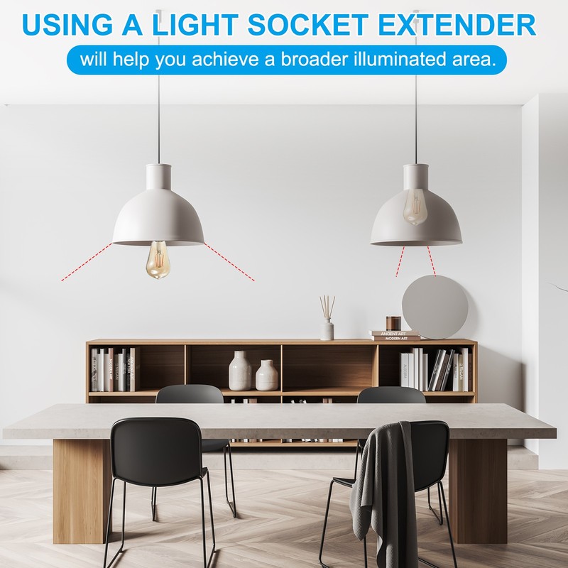 23.6 Inch E26/E27 Light Socket Extender for Medium Screw Base White gallery