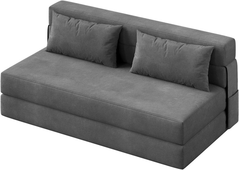 Queen Folding Sofa Bed, Convertible Sleeper Chair Bed Couches w/ Dual-Pillow gallery