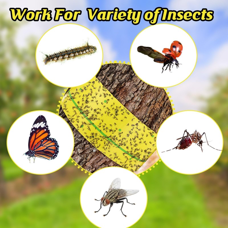 12PCS Spotted Lanternfly Tree Traps 30ft Sticky Barrier Wrap Garden Pest Control gallery