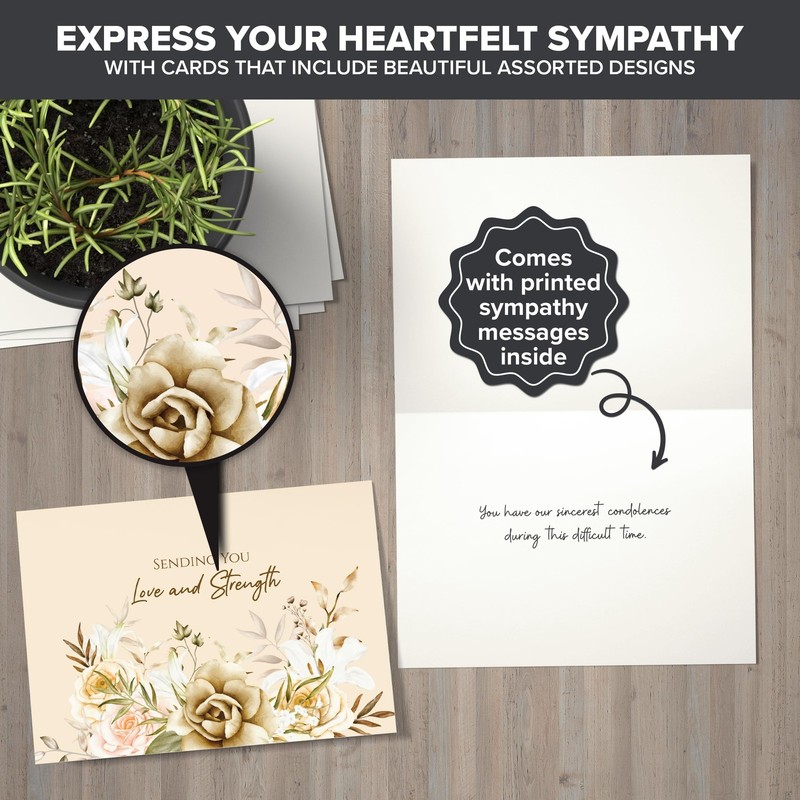 Decorably 24 Pack 6x4in Assorted Sympathy Cards with 6x4 inches, gallery