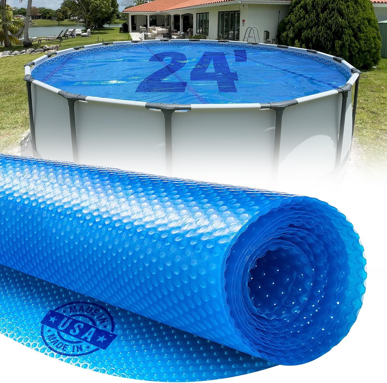 24 Foot Round Solar Cover for Inground and Above Ground Pools 8 Mil - Premium gallery