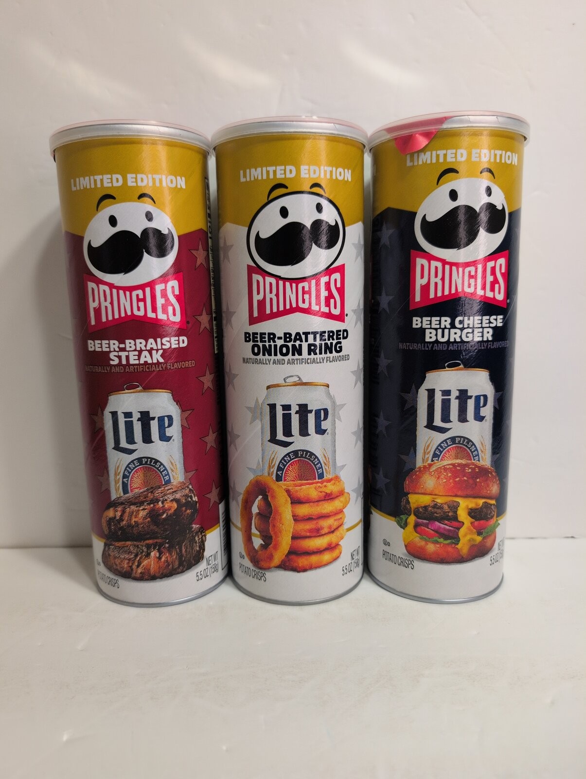 Pringles Miller Lite 3 Pack - Beer Steak - Cheeseburger - Onion Ring - Limited gallery