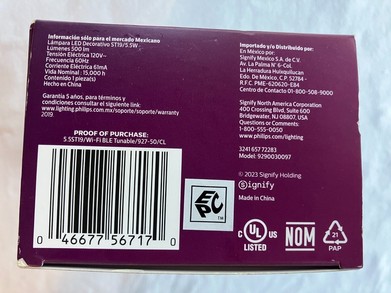 Philips Smart LED Easy Control Connected By WIZ Wi-Fi, 60W, ST19, E26, 500 Lumen gallery