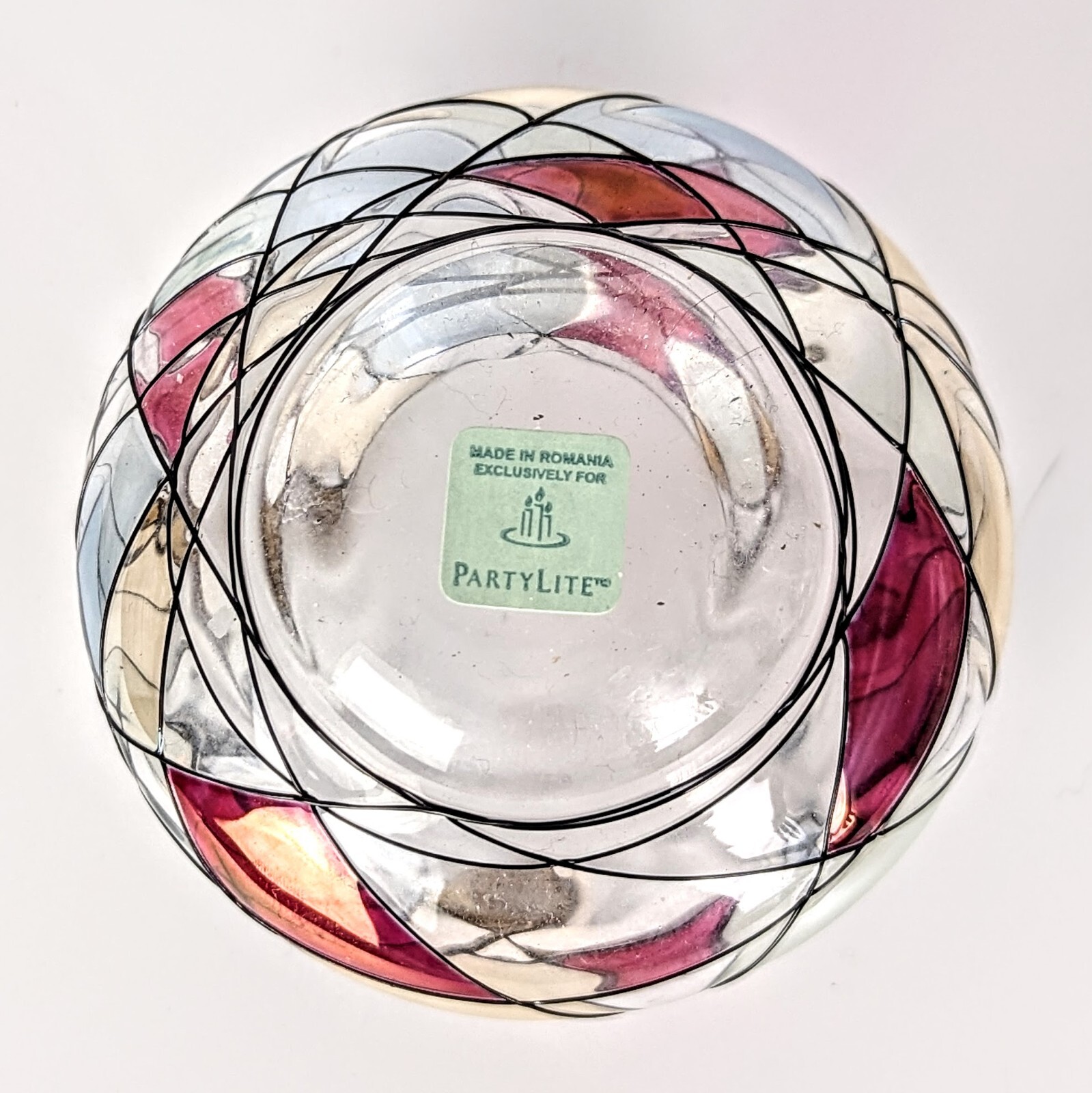 Partylite Romanian Stained Glass/Mosaic Calypso Candle Holder [size 4"x 2.5"] gallery