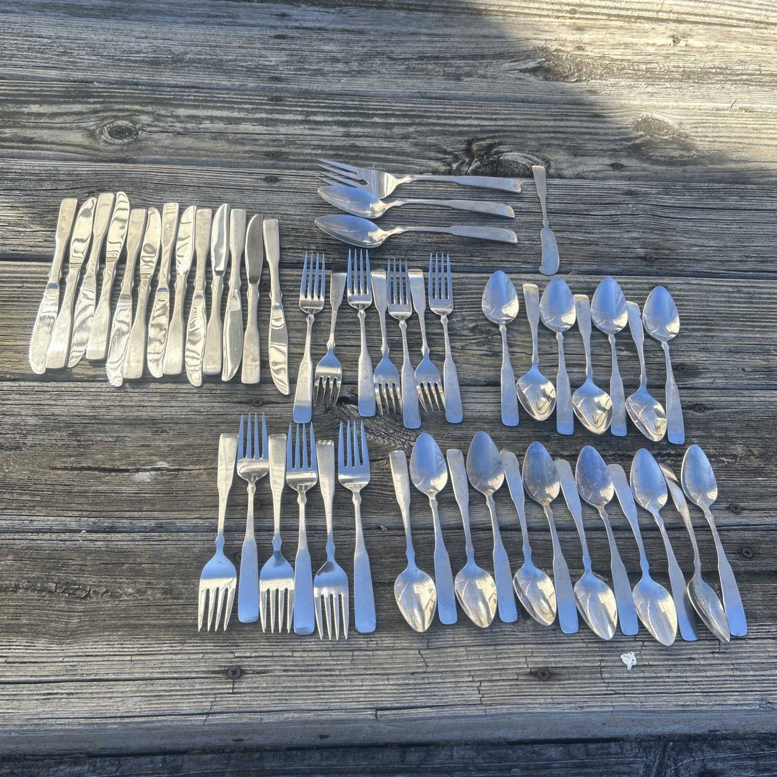 Vtg Rogers Boston Common Fiddlehead Stainless Flatware Silverware Set 49 Piece gallery