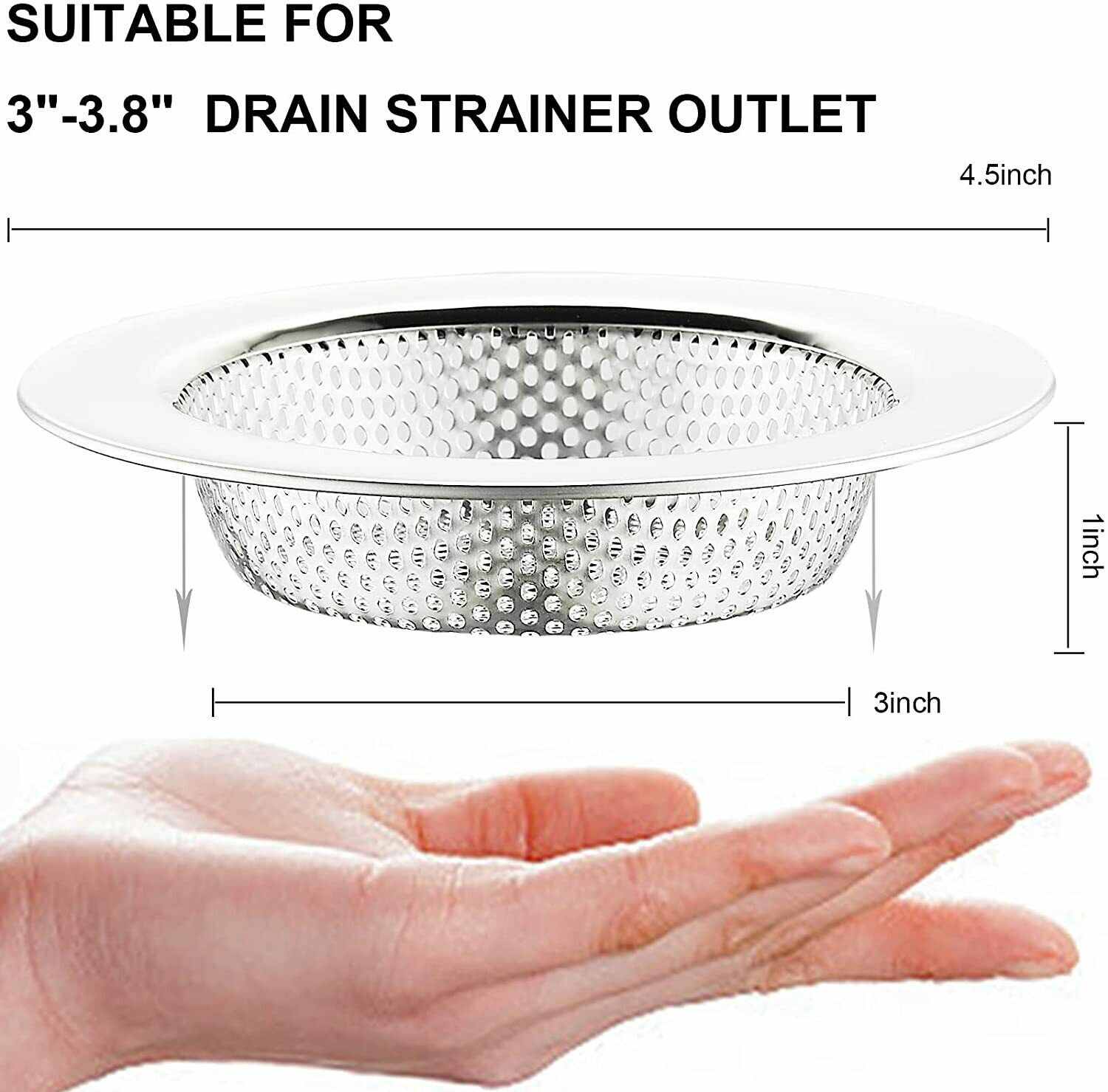 4/2pc 4.5" Kitchen Sink Strainer Stopper Stainless Steel Drain Basket Waste Plug gallery