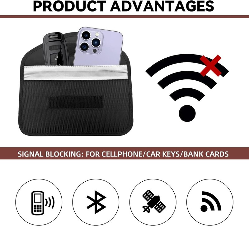 2 Pack Faraday Bag Cell Phone Wallet Blocker Radiation Signal Shielding Case gallery