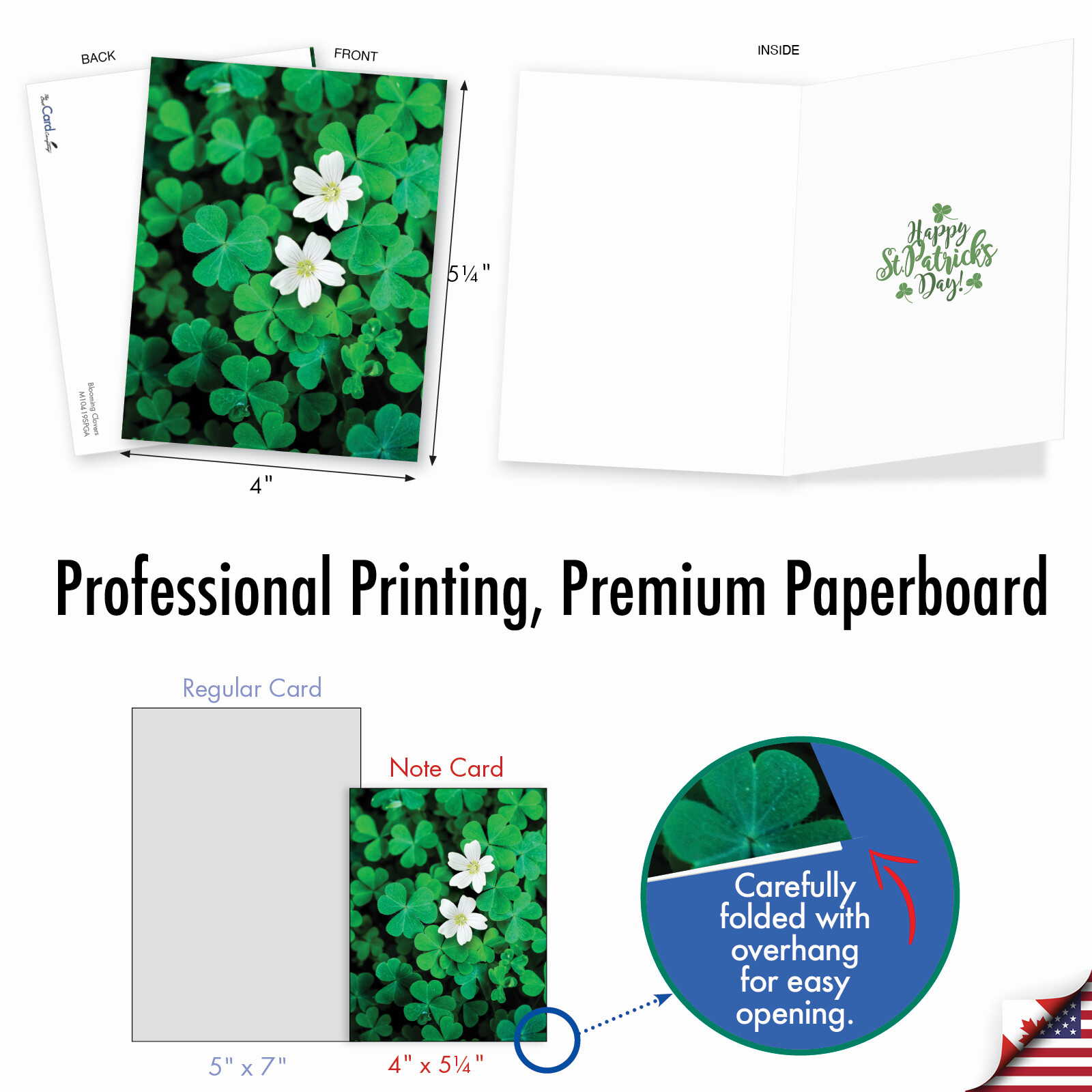 20 Asst'd St. Patrick's Day Notecards w/ Envelopes(2 of Each) Blooming Clovers gallery
