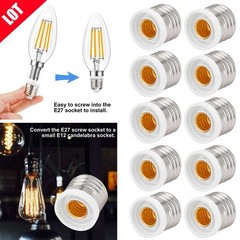 Light Bulb Socket Adapter Medium Base E26 E27 to E12 Candelabra Screw Reducer