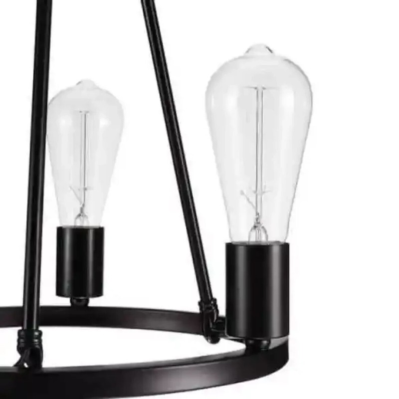 Hampton Bay Stratton 14 in. 3-Light Black Semi-Flush Mount *NEW IN BOX* gallery