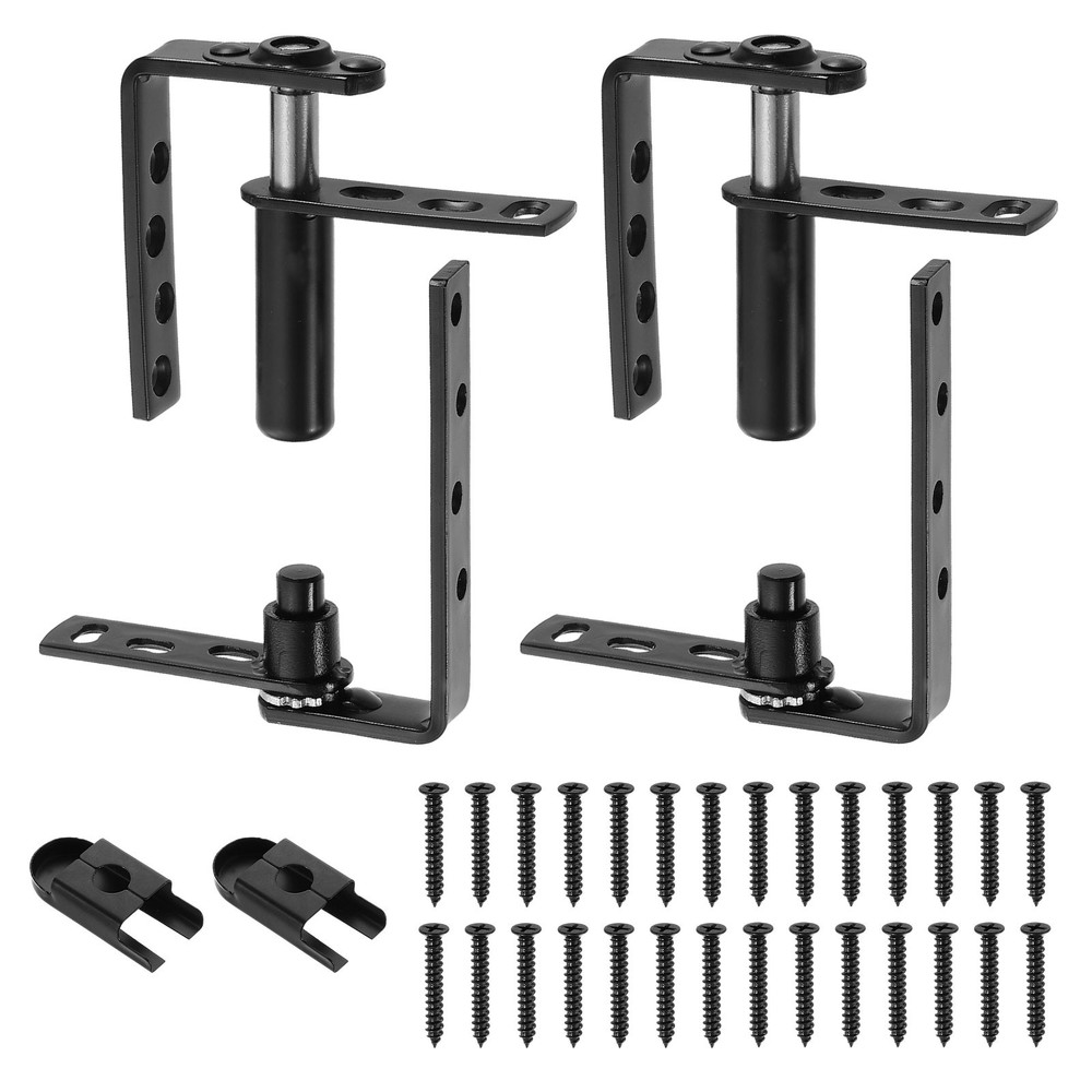 2Set Saloon Door Hinges, Double Swinging Door Hinge 33lbs for 22mm Plate, Black