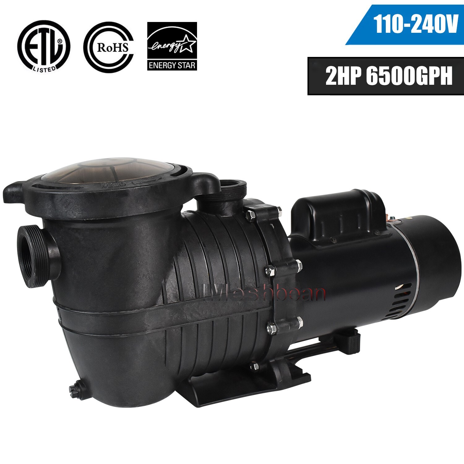 2HP Above/Inground Swimming Pool Pump Motor 6500GPH 79FT Hmax 110-240V Hayward gallery