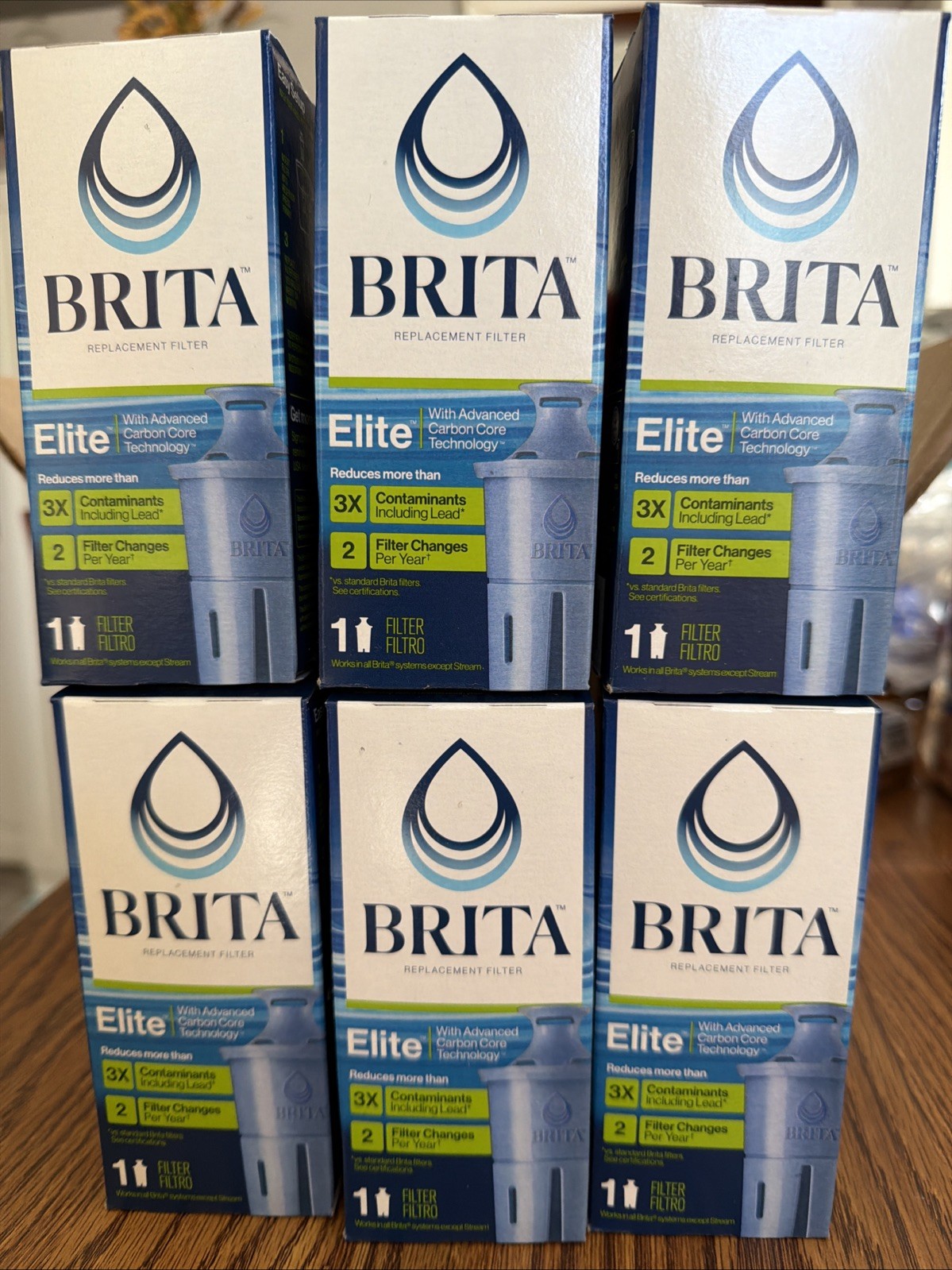 6 Brita ELITE Replacement Filters Filter Brita Pitchers Dispensers 6 MONTHS Each gallery