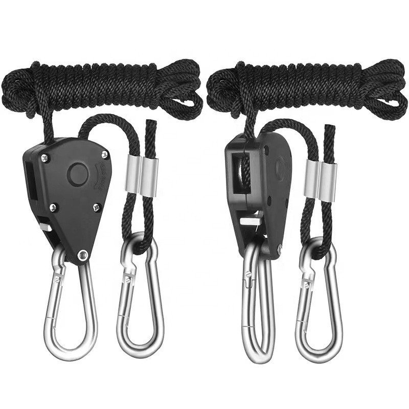 2 Pack Ratchet Rope Hanger 1/8in 6ft Heavy Duty 150LBS Adjustable Tie Straps gallery