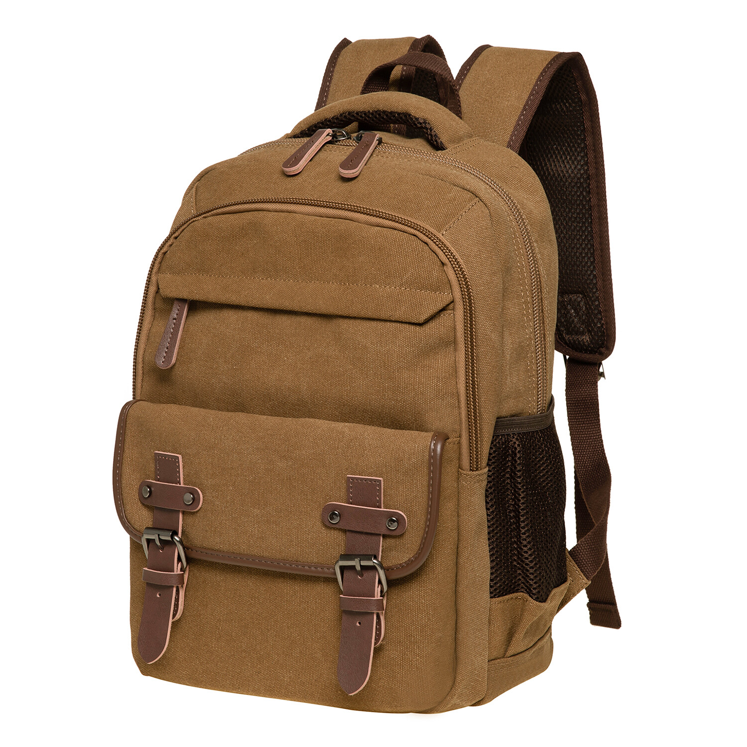 Vintage Canvas Backpack Large Capacity,Multi-Functional Durable Outdoor Rucksack 2
