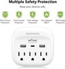 Multi Plug Outlet Extender With USB C, 3 Outlets Surge Protector 600J Wall Plug gallery