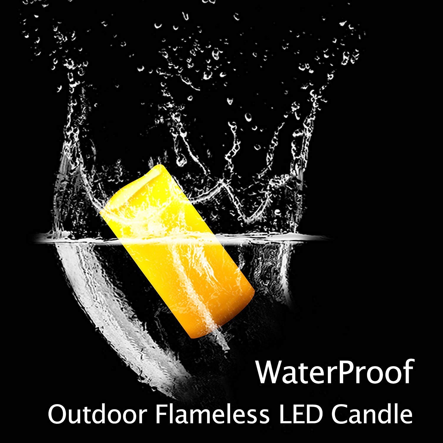 2 PCS 8" Waterproof LED Flameless Timer Candles, 1000 Hours Long Battery Life... gallery