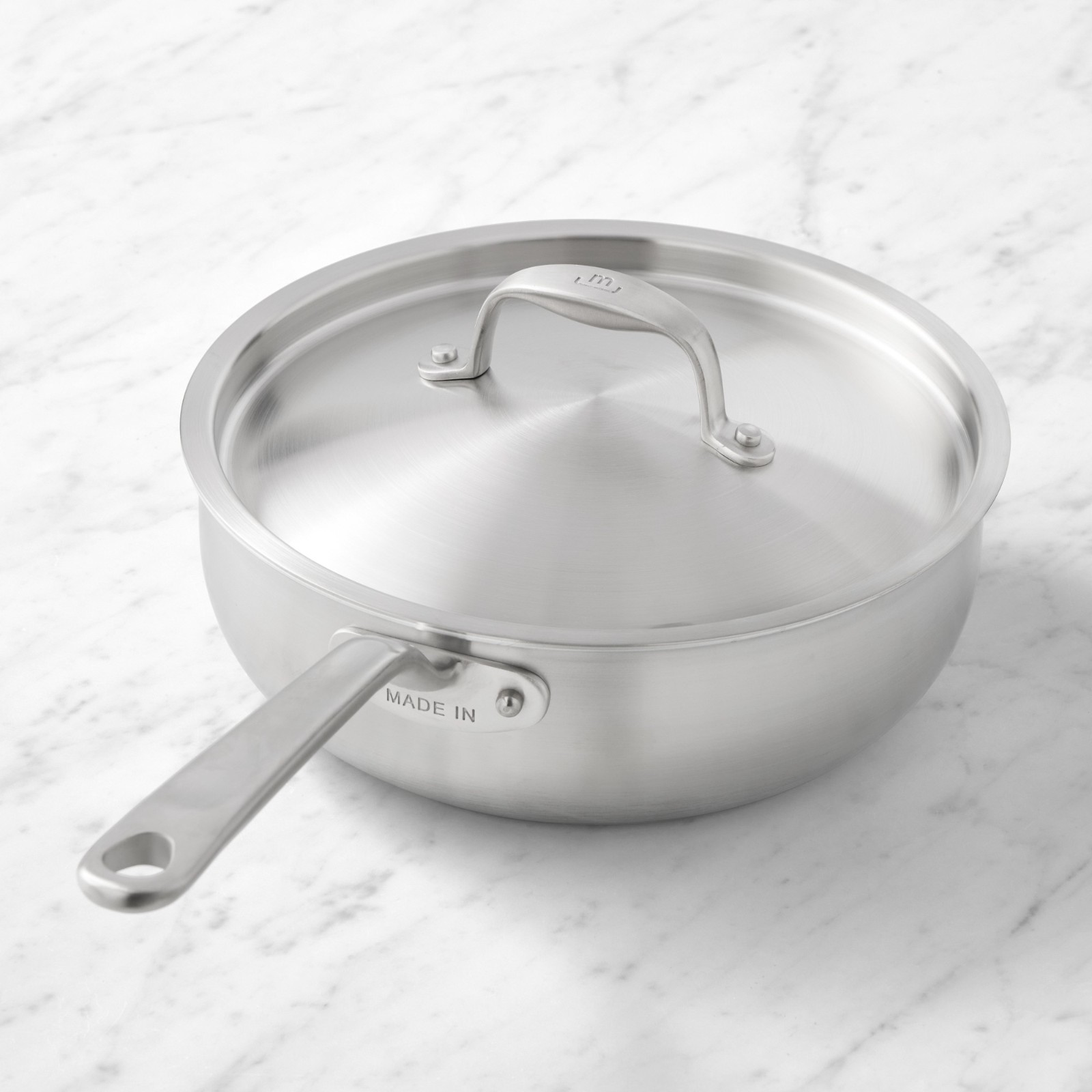 Made In Stainless Steel Saucier Pan with Lid 3 Qt Multi-Clad Cookware gallery