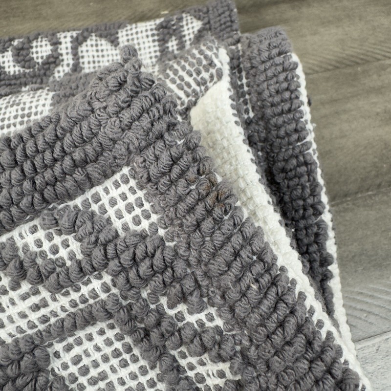 Pottery Barn Rowen Bath Mat Runner Charcoal Multi 24”x60” Spot Read NWT gallery