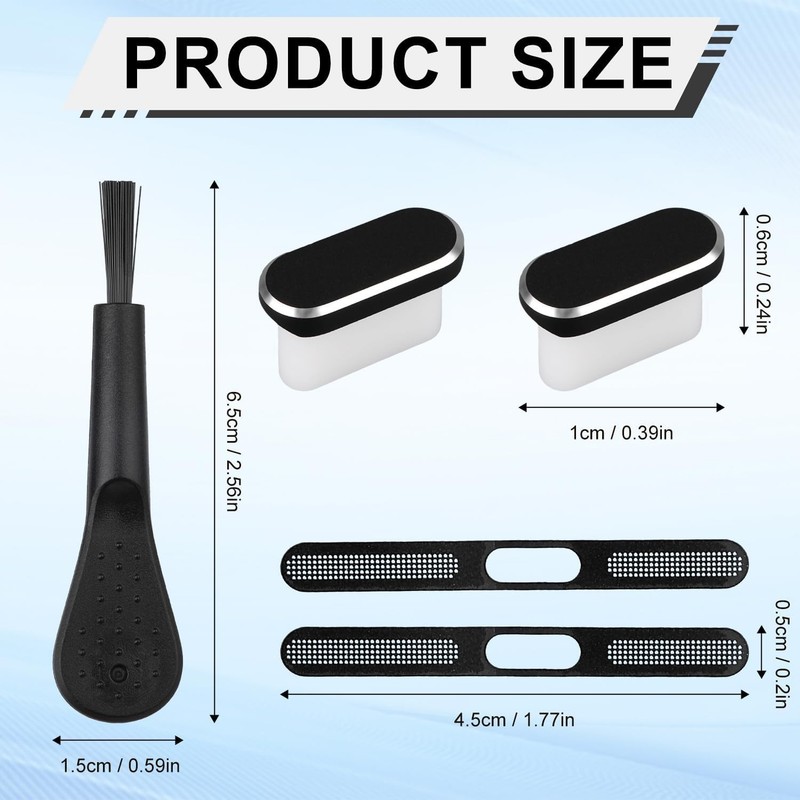USB C Dust Plug, 5PCS Type C Charging Port Cover iPhone 15/16 Series, Black gallery