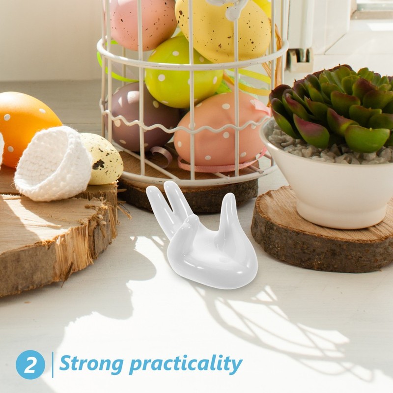 3 Pcs Easter Egg Cups Office Plant Holder Air for Home Ceramic Hand Shape gallery