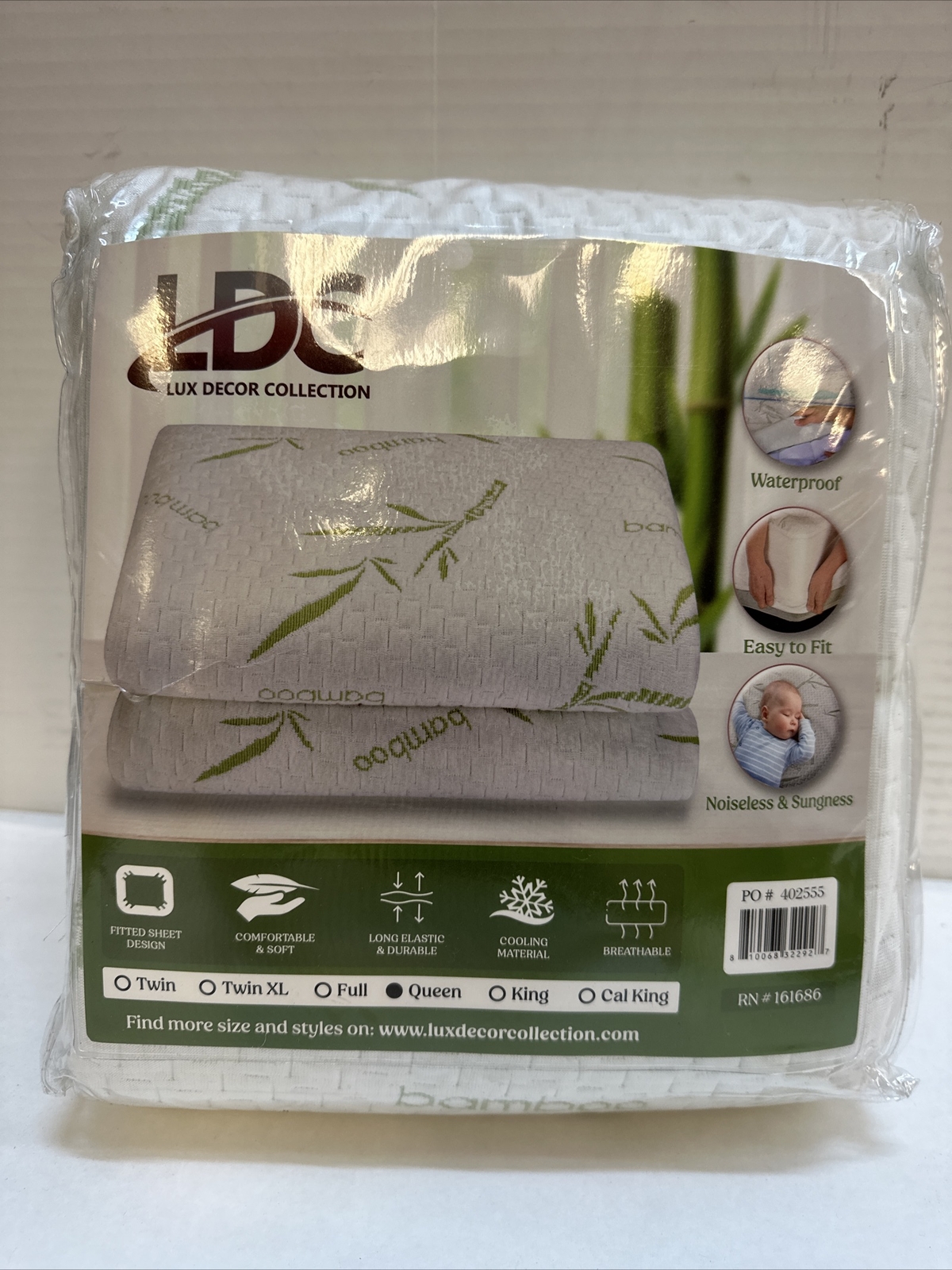 LDC Lux Decor Collection Bamboo Mattress Protector-Queen Size Waterproof Mattres gallery