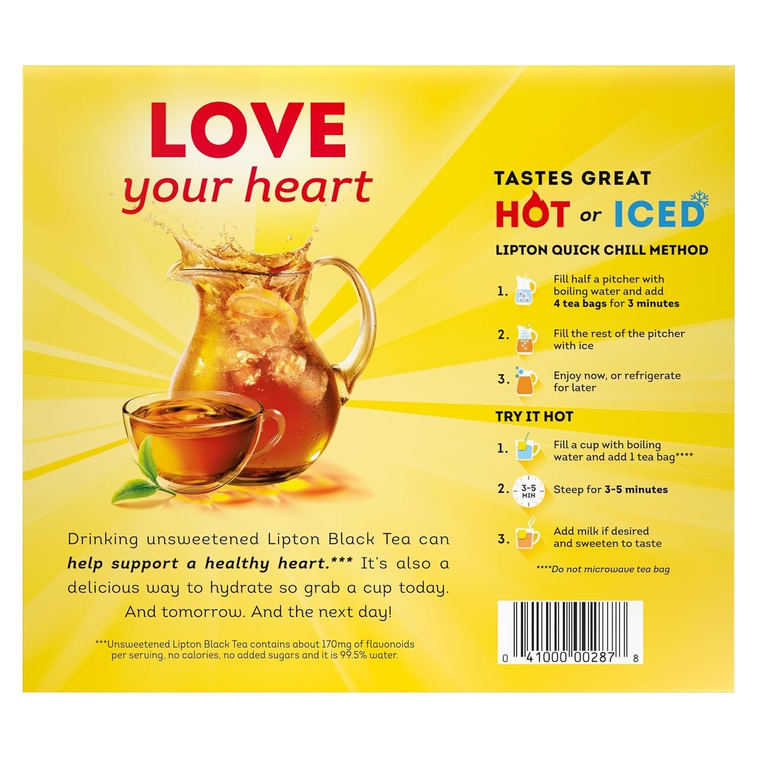 Lipton Tea Bags, Black Tea, Iced or Hot Tea, Can Support Heart Health, 100 Total gallery