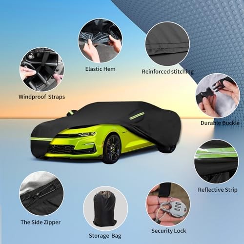 Waterproof Car Covers Fit for 2010-2023 Chevy(Black) Custom Heavy Duty Camaro gallery