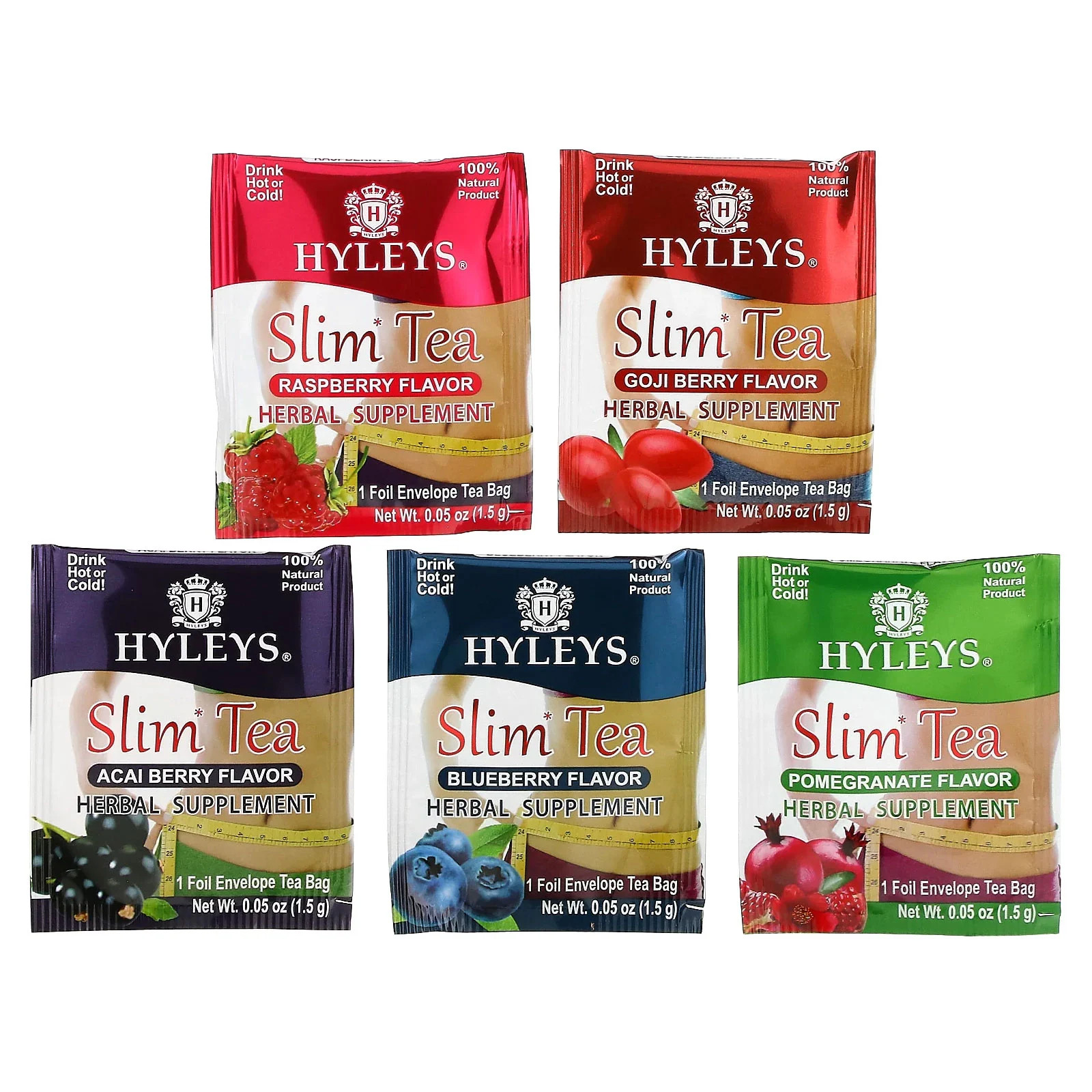 Slim Tea, Assorted Tea Collections, 42 Foil Envelope Tea Bags, 0.05 oz (1.5 g) gallery