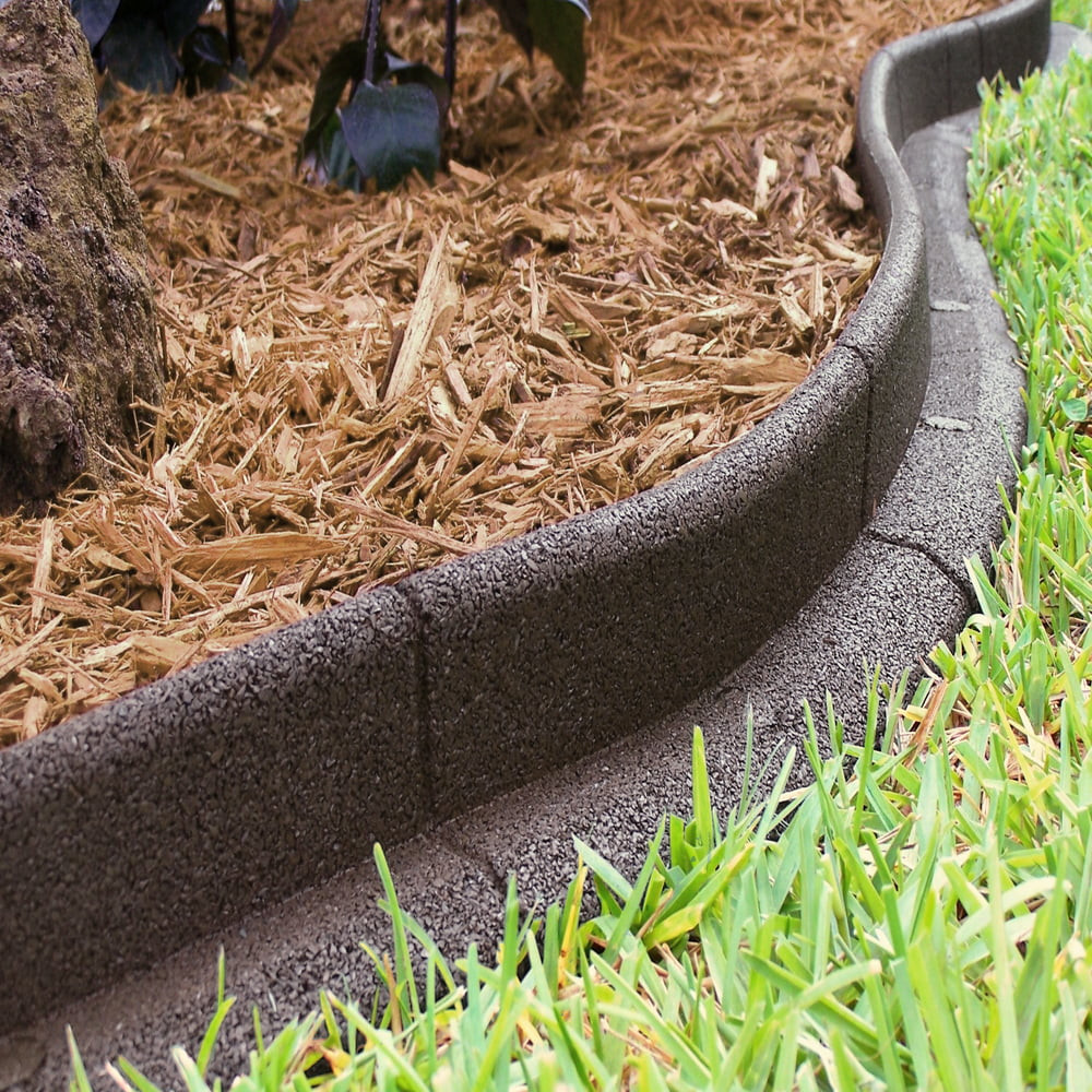 No Dig Landscape Lawn Garden Border Edging 3" x 48" Brown Flexible Rubber 6 Pack gallery