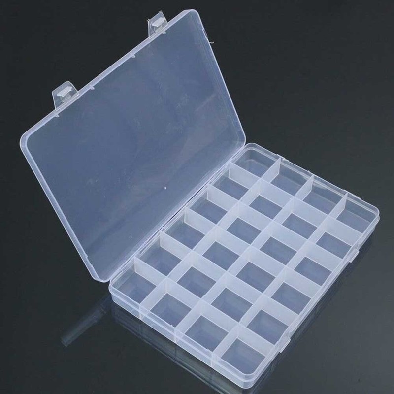 6Pcs 24 Grid Plastic Compartments For Jewelry Bead Organizer Storage Box Case gallery