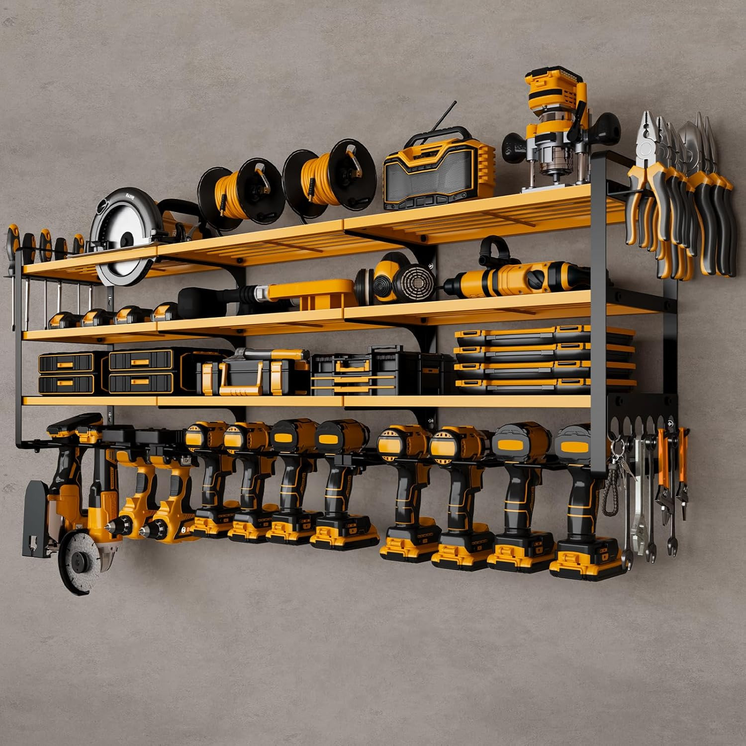 48" Large Power Tools Organizer Wall Mount,12 Drill Holder for Garage, Workshop gallery