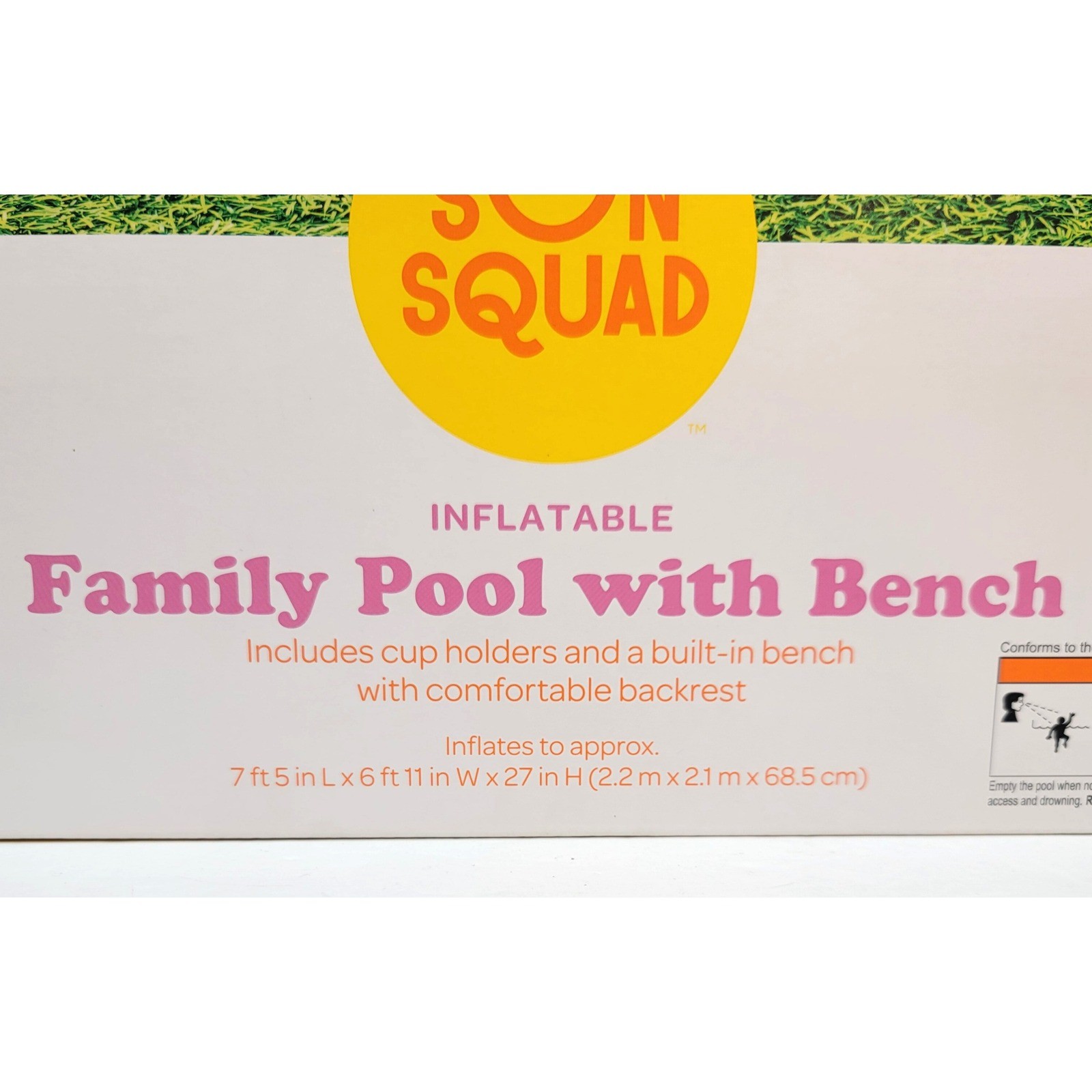 Sun Squad Inflatable Family Pool with Bench Cup Holders 7.5ft White 091117518 gallery