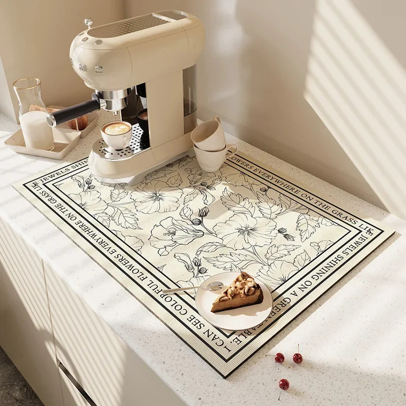 Large Kitchen Super Absorbent Mat Coffee Dish Draining Mat Drying Mat Quick Dry gallery