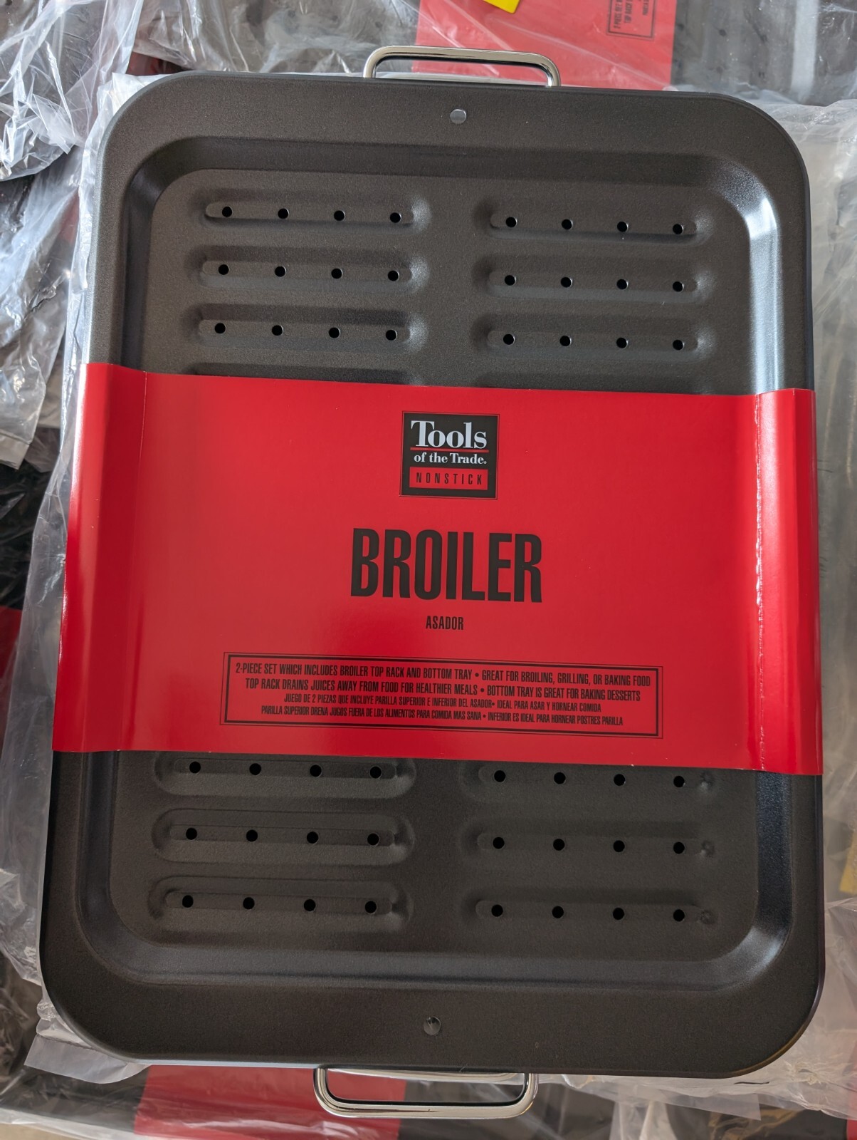 2-piece Broiler Pan & Roasting Rack Black 13x17 Inch Grill Roast Broil Bake gallery