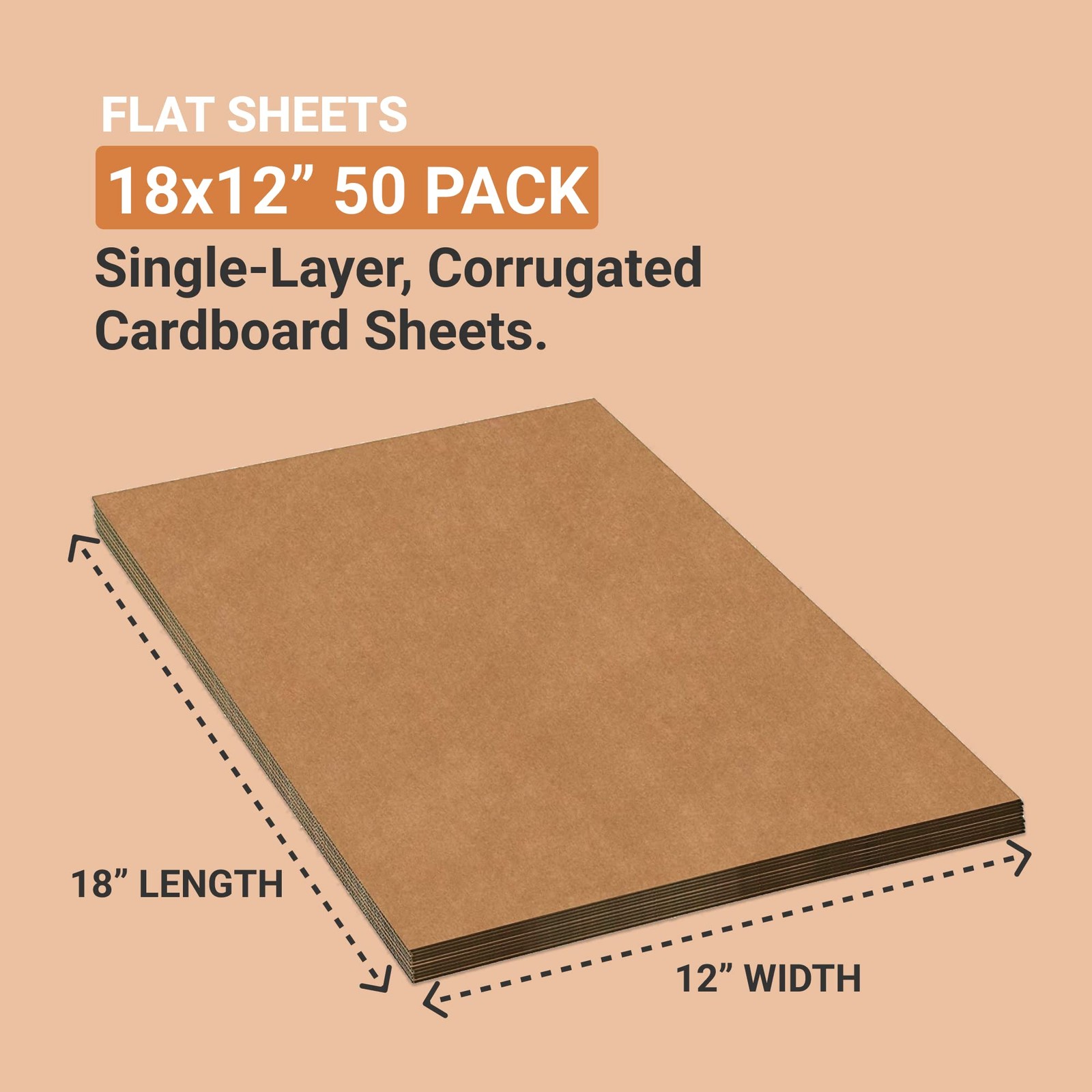 Box Usa Usa Aviditi Cardboard Sheets 18L X 12W 50-Pack Corrugated Sheets For gallery